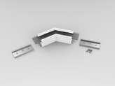 connector LINEA20 135deg white painted /plastic bag