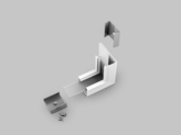 connector LINEA-IN20 90deg bent white painted /plastic bag