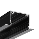 LED profile PHIL recessed C10  2000 black painted RAL9005 /plastic bag