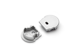 end cap UNI12 D with hole silver [20pcs]