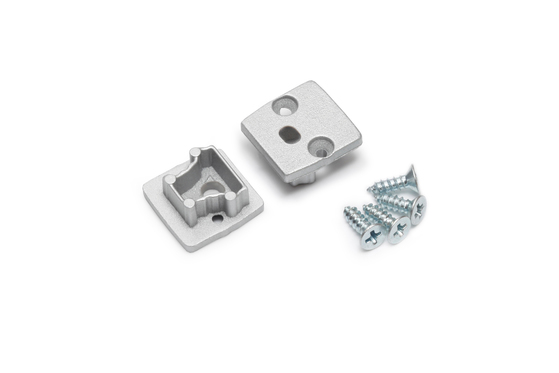 end cap FLOOR12 with hole silver [20pcs]