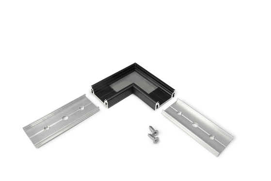connector SURFACE14 90deg black anod. /plastic bag