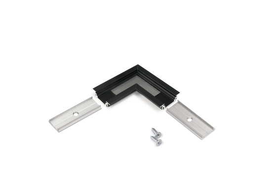 connector GROOVE10 90deg black anod. /plastic bag