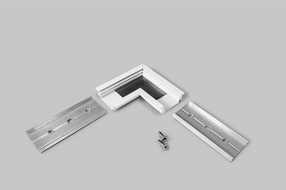 connector GROOVE14 90deg white painted /plastic bag