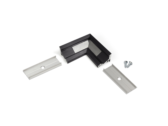 connector CORNER10 90deg black anod. /plastic bag