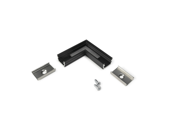 connector UNI12 90deg black anod. /plastic bag