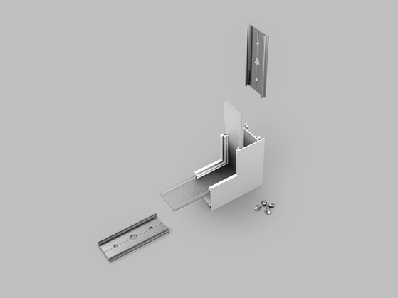 connector LINEA20 90deg bent white painted /plastic bag