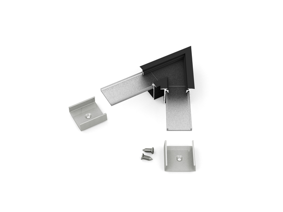 connector LINEA-IN20 60deg black anod. /plastic bag