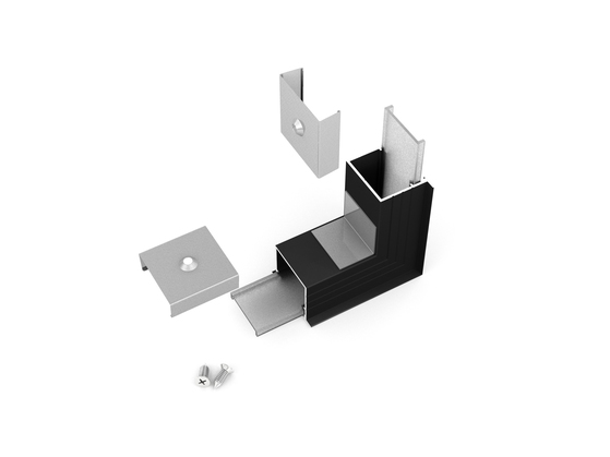 connector LINEA-IN20 270deg bent black anod. /plastic bag