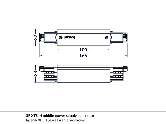 3F XTS14-2 middle power supply connector black