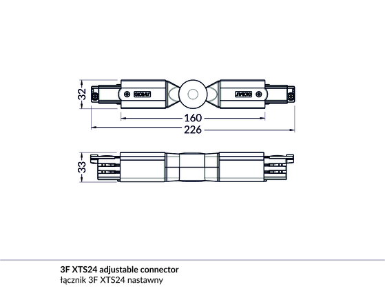 (EOL) 3F XTS24-3 adjustable connector white