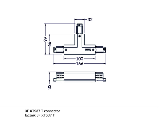 (EOL) 3F XTS37-2 T connector black