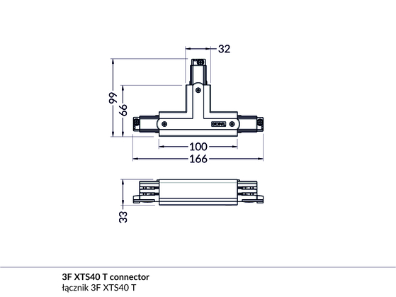 (EOL) 3F XTS40-3 T connector white