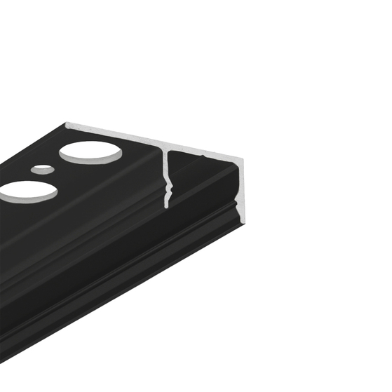 LED profile UNI-TILE12 180deg C PLUS 1000 black anod. /plastic bag
