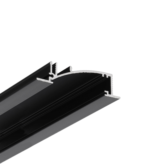 LED profile FLAT8 H/UX 1000 black anod. /plastic bag