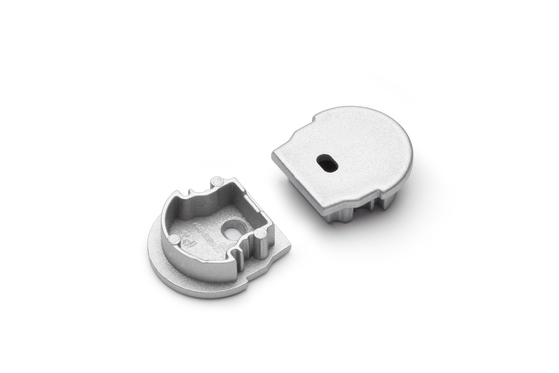 end cap UNI12 D with hole silver [20pcs]