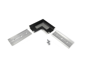 connector GROOVE14 90deg black anod. /plastic bag
