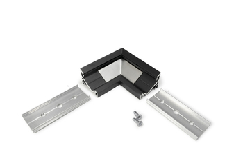 connector CORNER14 90deg black anod. /plastic bag