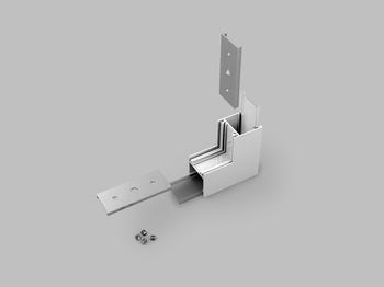 connector LINEA20 270deg bent white painted /plastic bag
