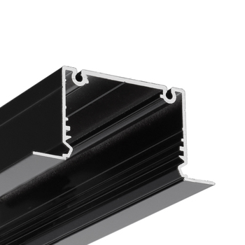 LED profile PHIL recessed C10 2000 black painted RAL9005 /plastic bag