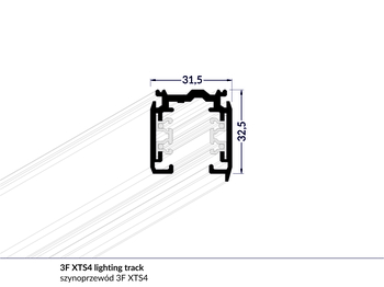 (EOL) 3F XTS4100-1 lighting track 1000 grey