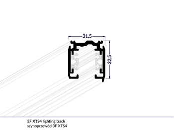 (EOL) 3F XTS4100-2 lighting track 1000 black