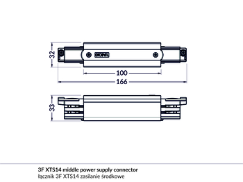 3F XTS14-2 middle power supply connector black