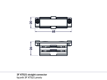 3F XTS21-2 straight connector black