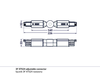 (EOL) 3F XTS24-2 adjustable connector black