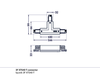 (EOL) 3F XTS40-2 T connector black