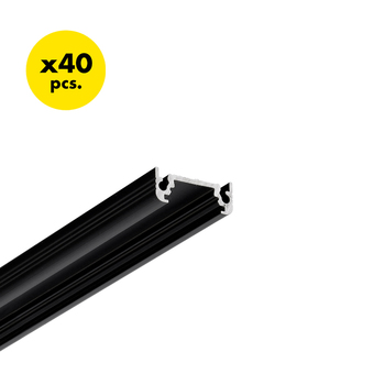 LED profile SURFACE10 BC/UX 2000 black anod. [40pcs]
