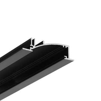 LED profile FLAT8 H/UX 2000 black anod. /plastic bag
